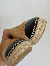 Load image into Gallery viewer, Chanel - Lambskin Espadrilles - Beige/Black - 37 - RRP$1460