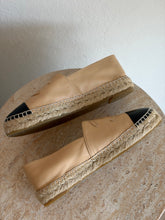 Load image into Gallery viewer, Chanel - Lambskin Espadrilles - Beige/Black - 37 - RRP$1460