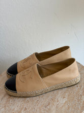 Load image into Gallery viewer, Chanel - Lambskin Espadrilles - Beige/Black - 37 - RRP$1460