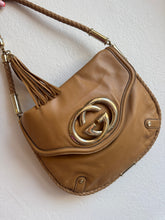 Load image into Gallery viewer, Gucci - Britt Tassel Flap Hobo Bag - Tan - M
