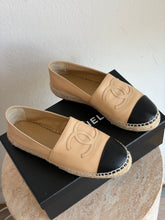 Load image into Gallery viewer, Chanel - Lambskin Espadrilles - Beige/Black - 37 - RRP$1460
