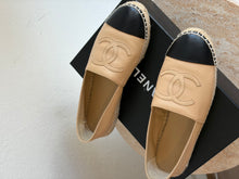 Load image into Gallery viewer, Chanel - Lambskin Espadrilles - Beige/Black - 37 - RRP$1460