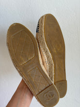 Load image into Gallery viewer, Chanel - Lambskin Espadrilles - Beige/Black - 37 - RRP$1460