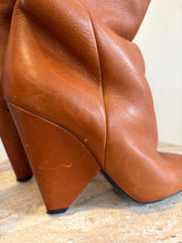 Load image into Gallery viewer, Saint Laurent - Niki Leather Thigh High Boots - Brown - 40