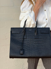 Load image into Gallery viewer, Saint Laurent - Sac De Jour Large Croc Embossed Leather Bag - Black - L