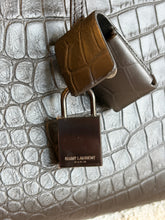 Load image into Gallery viewer, Saint Laurent - Sac De Jour Large Croc Embossed Leather Bag - Black - L