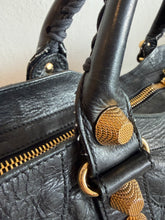 Load image into Gallery viewer, Balenciaga - Motorcycle City Bag - Black w Gold Hardware- M