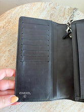 Load image into Gallery viewer, Chanel - Embossed Enamel Long Wallet 0n Chain - Black Patent Leather w Silver Hardware- S