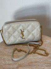Load image into Gallery viewer, YSL - Grained Lambskin Quilted Mini Becky Double Zip BagCrossbody - Off White - S