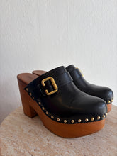 Load image into Gallery viewer, Chloe - Jeanette Studded Leather Platform Clogs - Black - 40 - RRP $2070