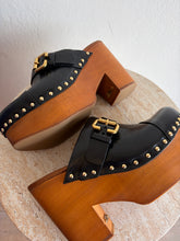 Load image into Gallery viewer, Chloe - Jeanette Studded Leather Platform Clogs - Black - 40 - RRP $2070