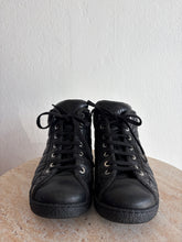 Load image into Gallery viewer, Chanel - Quilted Leather Hightop Sneakers - Black - 37.5