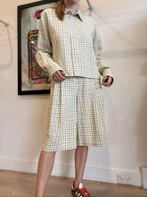 Load image into Gallery viewer, Oroton - Pleat Check Shirt and shorts set - Yellow - 8/10 - RRP$798