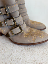 Load image into Gallery viewer, Chloe - Susanna Biker Ankle Boots - Grey - 38.5