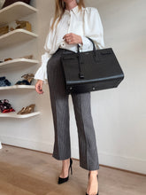 Load image into Gallery viewer, Saint Laurent - Sac De Jour Large Croc Embossed Leather Bag - Black - L