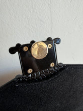 Load image into Gallery viewer, Max Mara - Croc Skin Shoulder/Belt Bag w Monogram Clasp - Black - S