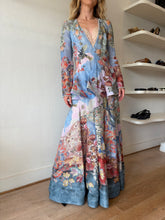 Load image into Gallery viewer, Zimmermann - Illustration Floral Linen/Silk Crystal Embellished Gown - Blue/Lilac Floral - 1 - RRP$2,750