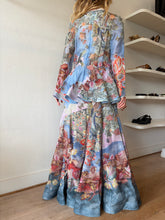 Load image into Gallery viewer, Zimmermann - Illustration Floral Linen/Silk Crystal Embellished Gown - Blue/Lilac Floral - 1 - RRP$2,750