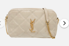 Load image into Gallery viewer, YSL - Grained Lambskin Quilted Mini Becky Double Zip BagCrossbody - Off White - S