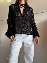 Load image into Gallery viewer, Scanlan Theodore - Lace Top w Tie Detail  - Black - 12
