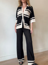 Load image into Gallery viewer, Seven Wonders - Bianki Knit Top &amp; Pants set - Black  w beige - S - bnwt
