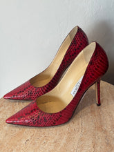 Load image into Gallery viewer, Jimmy Choo - Anouk Snake Pumps - Red/Black - 38
