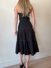Load image into Gallery viewer, Sample Gucci - Tiered Midi Skirt - Black w red stitch - 6
