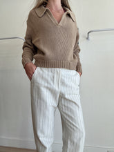 Load image into Gallery viewer, Ralph Lauren - Pants - Ivory w Navy Stripe - 4
