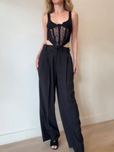 Load image into Gallery viewer, Aje - Wide Leg Pants - Black w gold button  - 10
