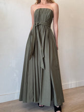 Load image into Gallery viewer, Scanlan Theodore - Parachute Strapless Maxi Dress w Belt- Khaki - 6
