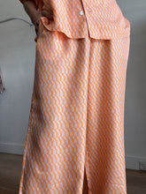 Load image into Gallery viewer, Venroy - Silk Geo SS Shirt &amp; Wide Leg Pant Set - Orange - L -  RRP $560
