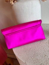 Load image into Gallery viewer, Loeffler Randall - Satin Clutch - Fuchsia Pink - S
