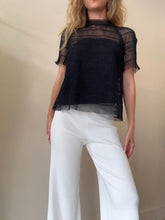 Load image into Gallery viewer, Scanlan Theodore - SS  Mesh Top  w Cami - Navy - 8
