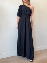Load image into Gallery viewer, Scanlan Theodore - One Shoulder Gathered Waist Maxi Dress - Black - S
