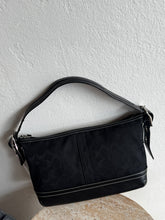 Load image into Gallery viewer, Coach - Vintage Canvas Signature Monogram Canvas Leather Shoulder Bag - Black - S
