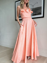 Load image into Gallery viewer, Luxe De Valentina - Coral linen top and skirt set - Size 8 - RRP $899
