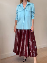 Load image into Gallery viewer, Alex Perry - Satin Crepe LS Classic Shirt w Pockets  - Baby Blue - 10
