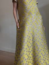 Load image into Gallery viewer, La Double J - Margarita Swing Midi Dress - Yellow/Purple - M - RRP $1590
