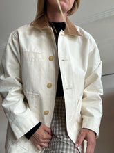 Load image into Gallery viewer, Oroton - Chore Jacket w Tan Cord Collar- Ivory - S - RRP$369
