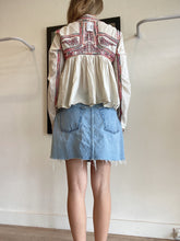 Load image into Gallery viewer, Re/Done - Raw edge Mini Skirt - Light Denim - 30
