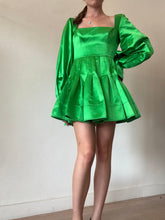Load image into Gallery viewer, Alex Perry - LS Square Neck Mini Dress - Green - 10
