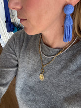 Load image into Gallery viewer, Oscar de la Renta - Renta Beaded Tassel Clip On Earrings - Blue
