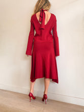 Load image into Gallery viewer, Scanlan Theodore - LS Open Back Top (XS) &amp; Midi Skirt Set (XS) - Wine - XS
