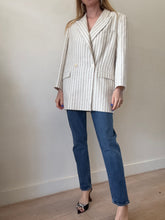 Load image into Gallery viewer, IRO - Cotton Stripe Blazer - White Beige Stripe - 40
