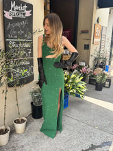 Load image into Gallery viewer, Rachel Gilbert - Aliyah Cut Out Crystal Embellished Dress - Green - 2(10) - RRP$3315
