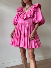 Load image into Gallery viewer, Aje - Solstice Tiered Smock Mini Dress - Pink - 10 - BNWT - RRP$455
