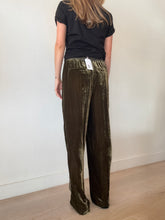 Load image into Gallery viewer, ME+EM - Silk Velvet Lounge Pants - Khaki Green - 12
