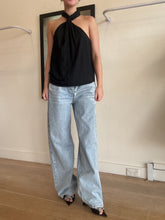 Load image into Gallery viewer, Anine Bing - Ribbed Twist neck tank Top - Black - XS
