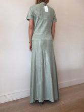 Load image into Gallery viewer, Sandro - Daydream SS Shirt Maxi Dress w Pearl Buttons - Sage - RRP$755
