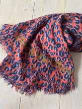 Load image into Gallery viewer, Louis Vuitton - Scarf - Blue Orange Leopard - OS
